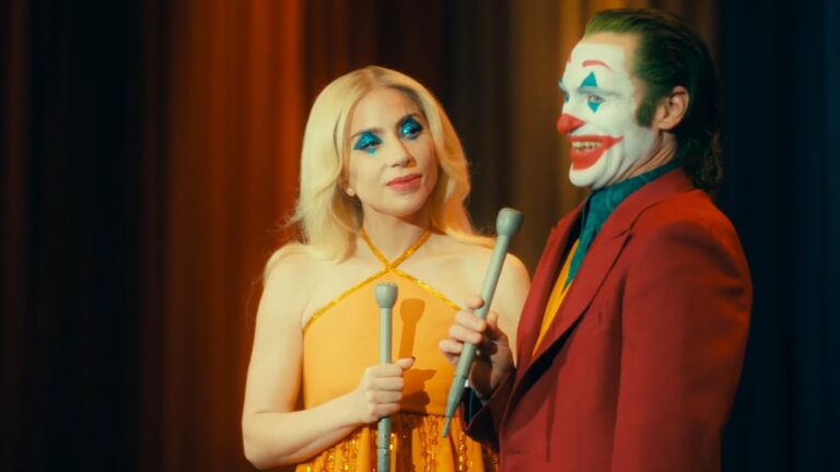 One of the many musical numbers featuring Lee Quinzel (Lady Gaga) and the Joker (Joaquin Phoenix) from “Joker: Folie à Deux